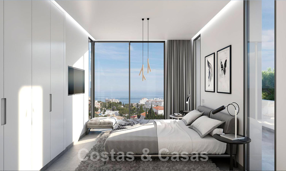 New modernist design villa for sale with phenomenal sea views at walking distance from the beach in Benalmadena, Costa del Sol 44593