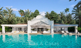 Stately, Mediterranean luxury villa for sale in Ibiza style, situated in a high-class residential area in the heart of Nueva Andalucia, Marbella 44619 