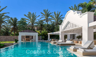 Stately, Mediterranean luxury villa for sale in Ibiza style, situated in a high-class residential area in the heart of Nueva Andalucia, Marbella 44620 