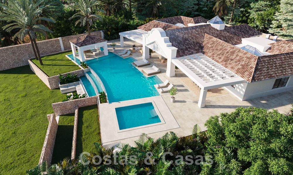 Stately, Mediterranean luxury villa for sale in Ibiza style, situated in a high-class residential area in the heart of Nueva Andalucia, Marbella 44622