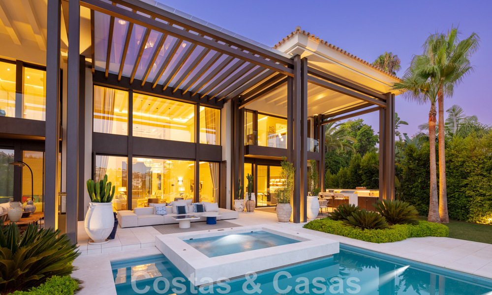 Exclusive, prestigious designer villa for sale, located frontline golf in the heart of Nueva Andalucia in Marbella 44800