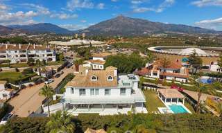 Unique luxury villa for sale in a modern, Andalusian architectural style, with sea views, within walking distance of Puerto Banus, Marbella 45922 