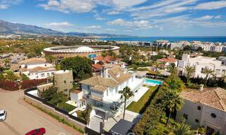 Unique luxury villa for sale in a modern, Andalusian architectural style, with sea views, within walking distance of Puerto Banus, Marbella 45923 