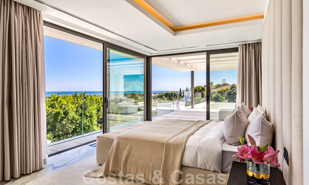New, modernist designer villa for sale with panoramic views, located on the New Golden Mile in Marbella - Benahavis 45638
