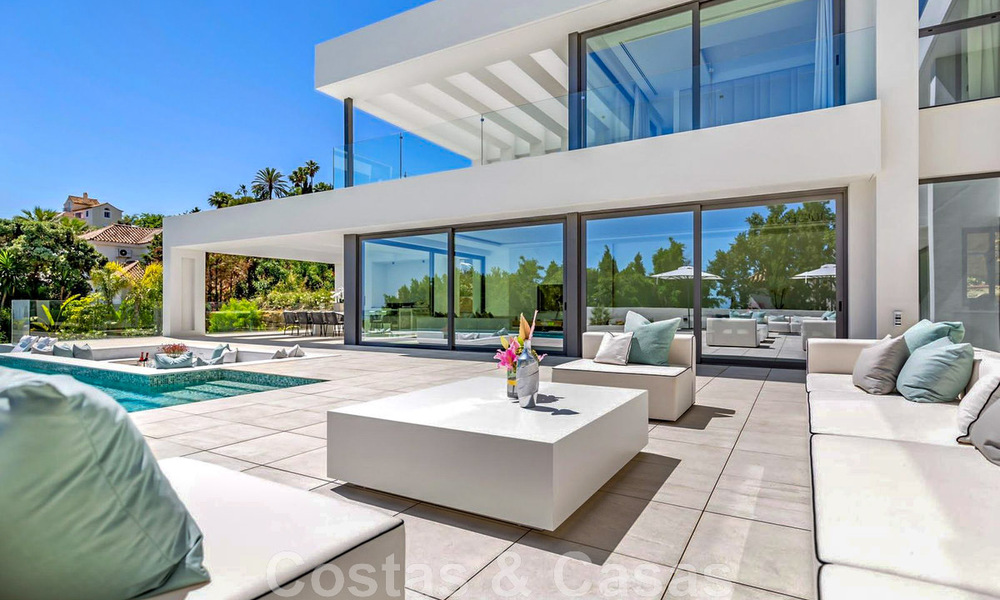 New, modernist designer villa for sale with panoramic views, located on the New Golden Mile in Marbella - Benahavis 45642