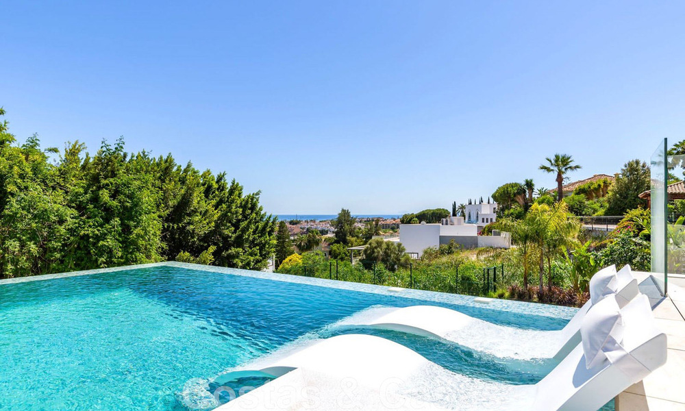 New, modernist designer villa for sale with panoramic views, located on the New Golden Mile in Marbella - Benahavis 45647