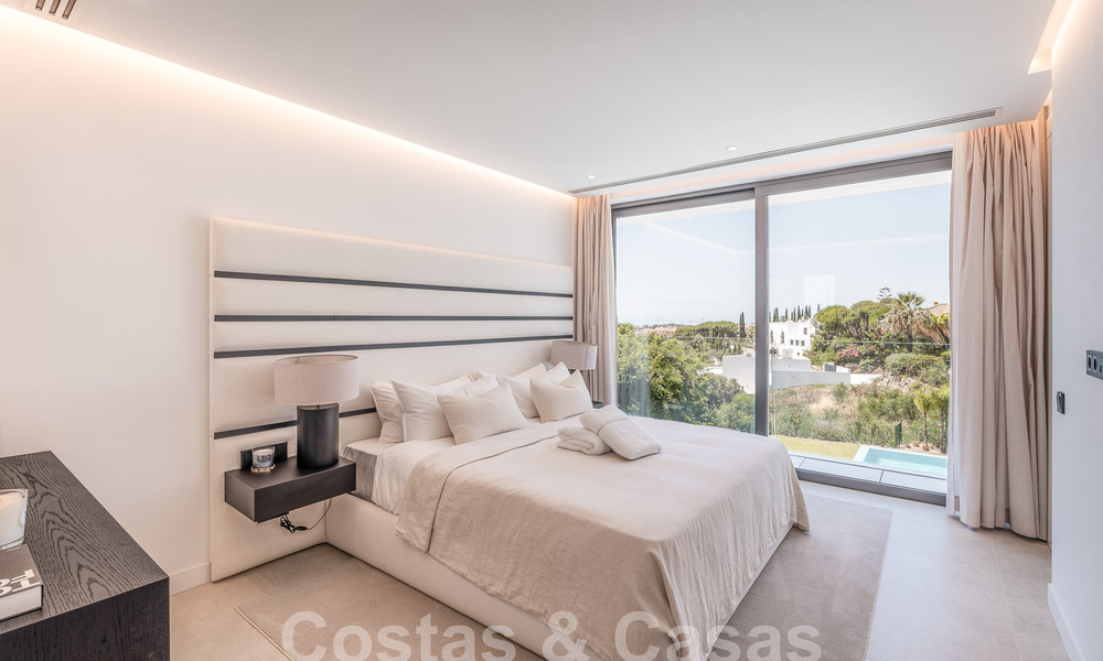 New, modernist designer villa for sale with panoramic views, located on the New Golden Mile in Marbella - Benahavis 53649