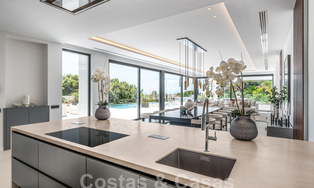 New, modernist designer villa for sale with panoramic views, located on the New Golden Mile in Marbella - Benahavis 53654