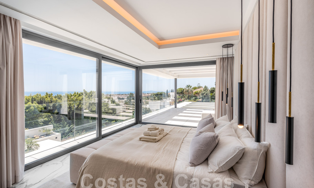 New, modernist designer villa for sale with panoramic views, located on the New Golden Mile in Marbella - Benahavis 53656