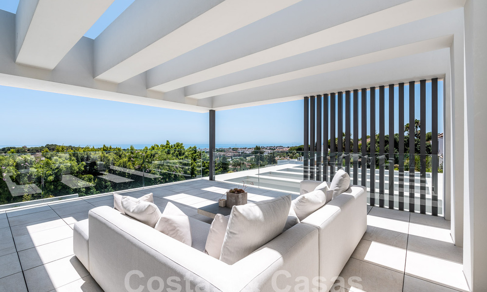 New, modernist designer villa for sale with panoramic views, located on the New Golden Mile in Marbella - Benahavis 53661