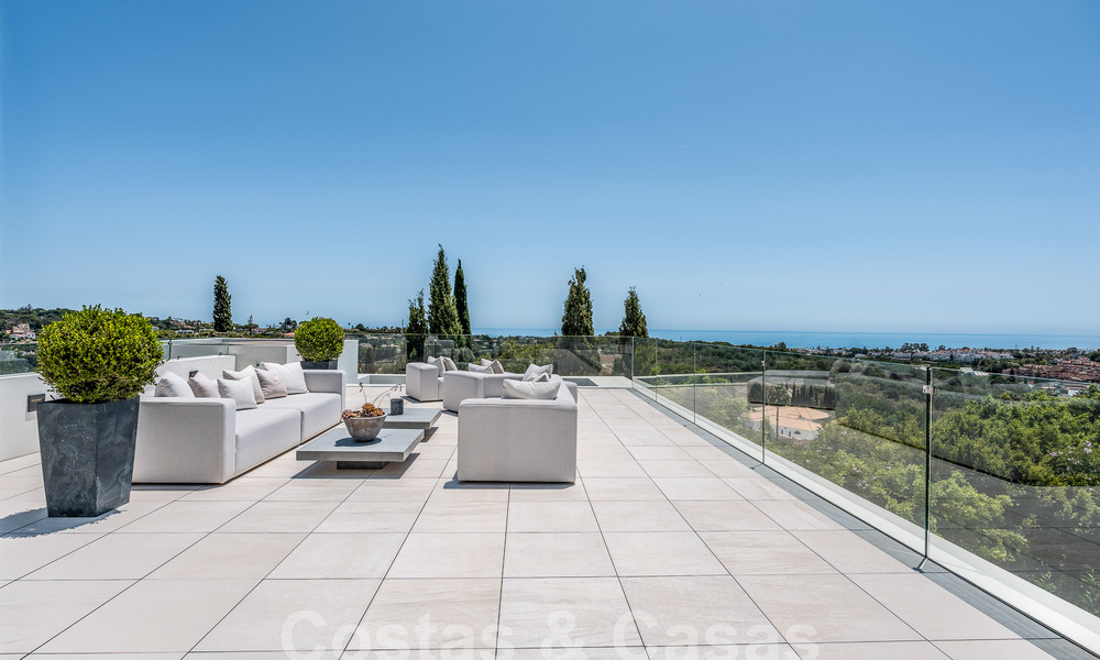 New, modernist designer villa for sale with panoramic views, located on the New Golden Mile in Marbella - Benahavis 53662
