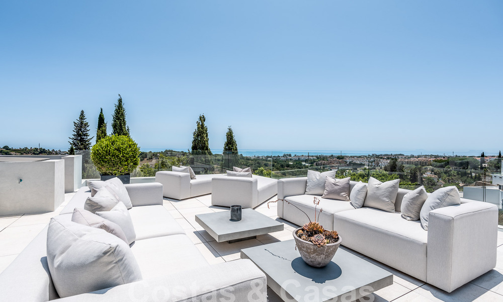 New, modernist designer villa for sale with panoramic views, located on the New Golden Mile in Marbella - Benahavis 53663