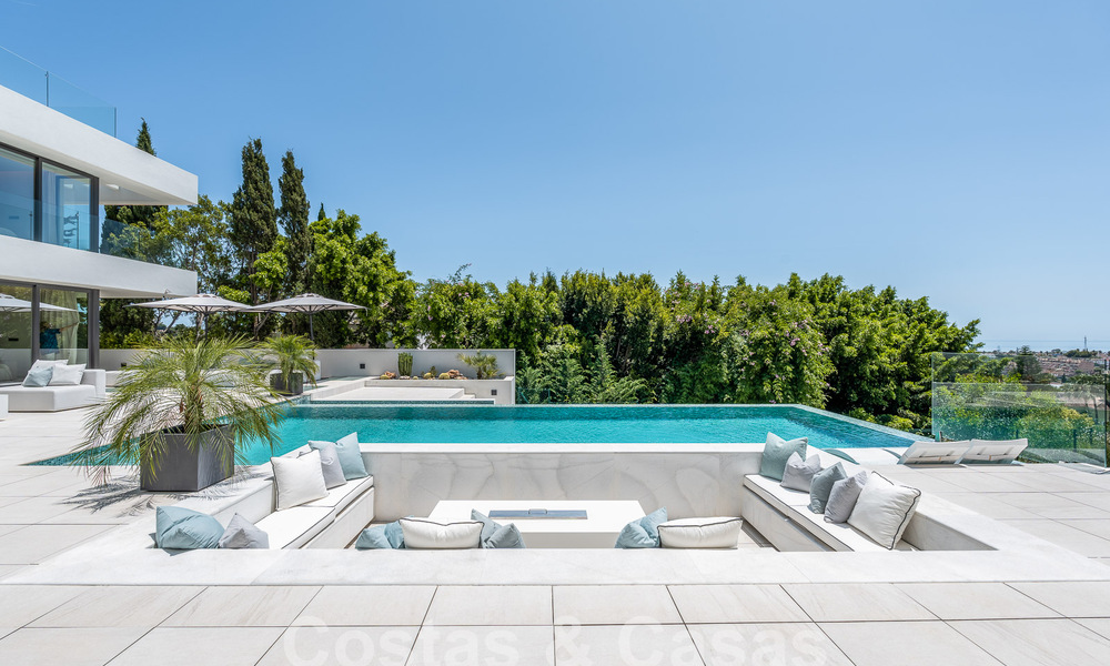 New, modernist designer villa for sale with panoramic views, located on the New Golden Mile in Marbella - Benahavis 53671