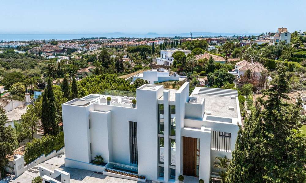 New, modernist designer villa for sale with panoramic views, located on the New Golden Mile in Marbella - Benahavis 53674