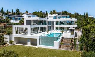 New, modernist designer villa for sale with panoramic views, located on the New Golden Mile in Marbella - Benahavis 53676 