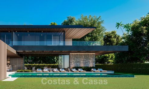 Avant-garde designer villa for sale with numerous luxury amenities, surrounded by golf courses in Nueva Andalucia, Marbella 46023