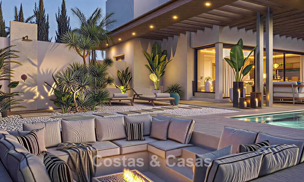 Elegant, modern, new villas for sale with panoramic views close to the golf course in Mijas' golf valley on the Costa del Sol 795604