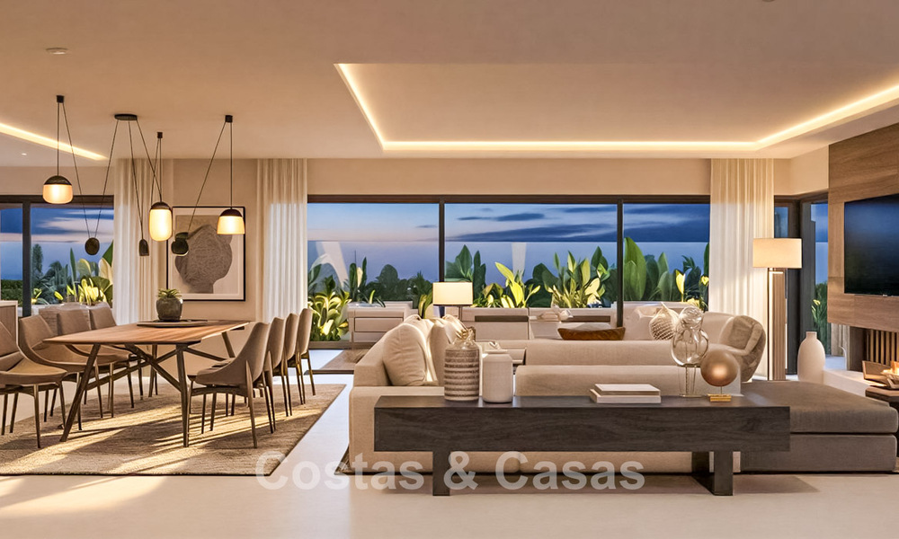 Elegant, modern, new villas for sale with panoramic views close to the golf course in Mijas' golf valley on the Costa del Sol 795606
