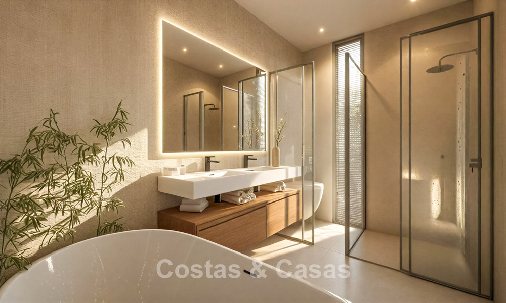 Elegant, modern, new villas for sale with panoramic views close to the golf course in Mijas' golf valley on the Costa del Sol 795607