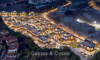 Elegant, modern, new villas for sale with panoramic views close to the golf course in Mijas' golf valley on the Costa del Sol 795612 