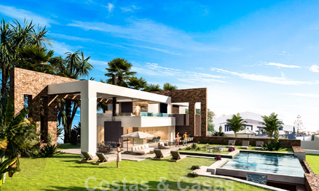 Plot + modern new villa with sea view in a luxury residential project for sale, close to the beach in Manilva, Costa del Sol 46467