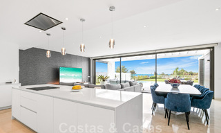 Move-in ready, contemporary villa for sale with sea views, in a gated villa development on the border of Mijas and Marbella 46092 