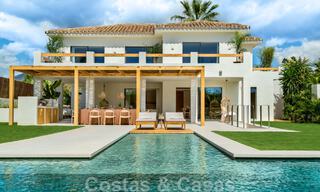 Move-in ready, luxury designer villa for sale within walking distance to amenities in the golf valley of Nueva Andalucia, Marbella 46686 