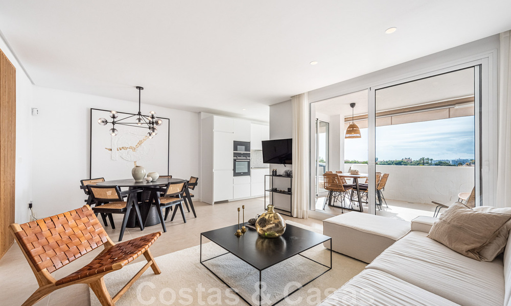 Contemporary renovated penthouse for sale with sea views within walking distance of all amenities, the beach and Puerto Banus in Nueva Andalucia, Marbella 47008