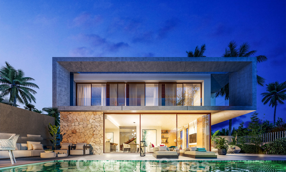 Off-plan designer villa for sale, with solarium a stone's throw from the beach in the heart of Marbella's Golden Mile 47560