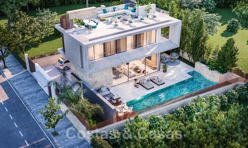 Off-plan designer villa for sale, with solarium a stone's throw from the beach in the heart of Marbella's Golden Mile 47562