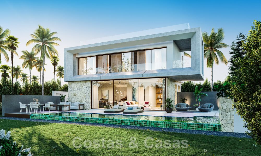 Off-plan designer villa for sale, with solarium a stone's throw from the beach in the heart of Marbella's Golden Mile 47564