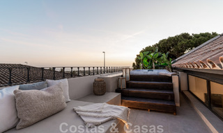 New on the market! Unique villa for sale, with cosy outdoor spaces and panoramic views in Nueva Andalucia, Marbella. Walking distance to Puerto Banus. 47572 