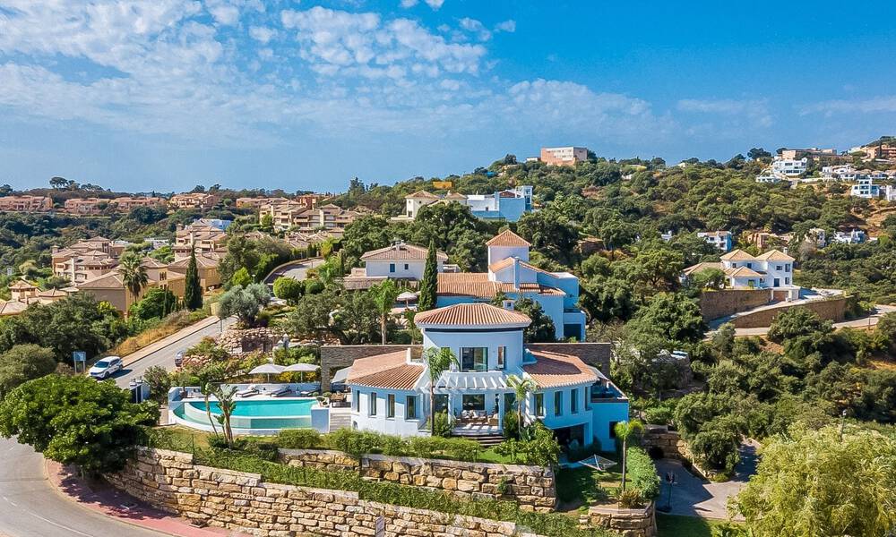 Detached, Andalusian villa for sale with panoramic mountain and sea views in an exclusive urbanisation in East Marbella 47387