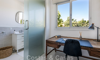 Detached Mediterranean villa for sale within walking distance of amenities overlooking the golf valley and mountain scenery in Nueva Andalucia, Marbella 47542 