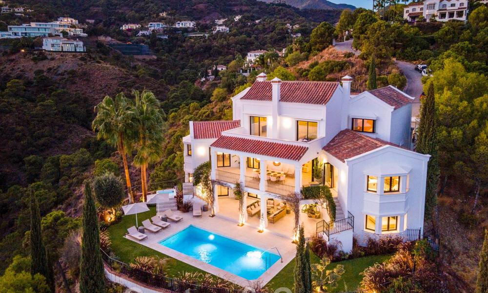 Exquisite luxury villa for sale in a Mediterranean style with contemporary design in an elevated position in El Madroñal, Benahavis - Marbella 48131