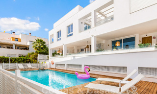 New contemporary, townhouse for sale within walking distance of Puerto Banus and the beach in a gated complex in Nueva Andalucia, Marbella 48683 