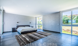 Detached villa for sale designed with modern architecture on a high position with panoramic mountain and sea views, in an exclusive urbanisation in East Marbella 48007 