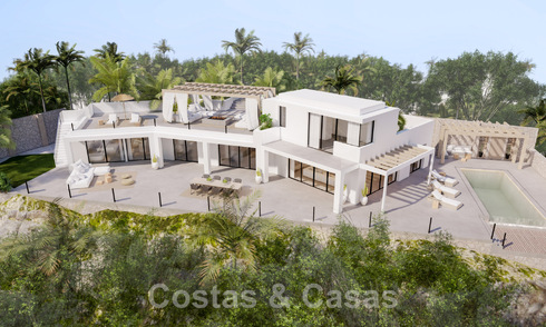 Contemporary, modern villa for sale situated in the hills of Elviria, east of Marbella centre 48045