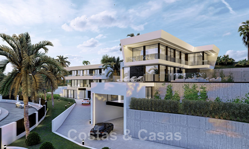 New! 2 modernist luxury villas for sale, nestled in a green area, with panoramic sea views east of Marbella centre 48106