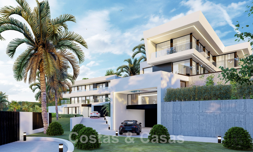 New! 2 modernist luxury villas for sale, nestled in a green area, with panoramic sea views east of Marbella centre 48108