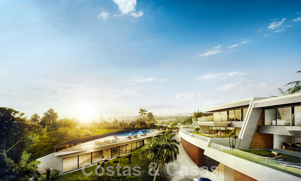 Superb show home for sale in a new development comprising semi-detached villas with sea views in a luxury resort Mijas, Costa del Sol 48598