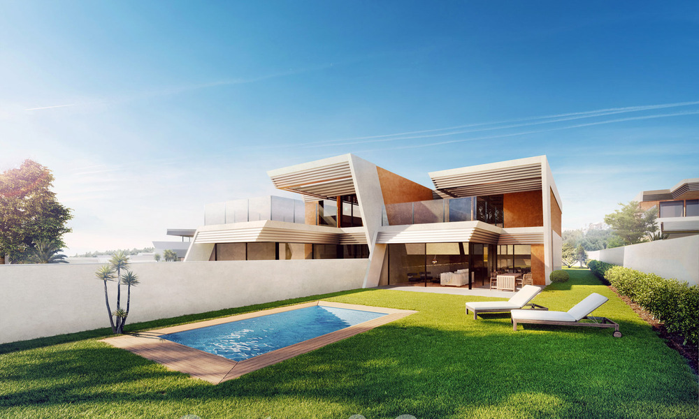 Superb show home for sale in a new development comprising semi-detached villas with sea views in a luxury resort Mijas, Costa del Sol 48601