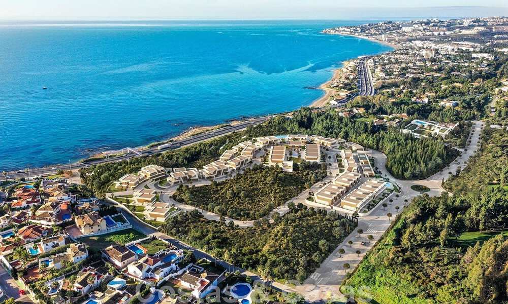 Superb show home for sale in a new development comprising semi-detached villas with sea views in a luxury resort Mijas, Costa del Sol 48606