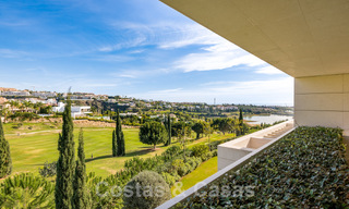 Frontline golf luxury villa in an elegant modern style with stunning golf and sea views for sale in Los Flamingos Golf resort in Marbella - Benahavis 48947 