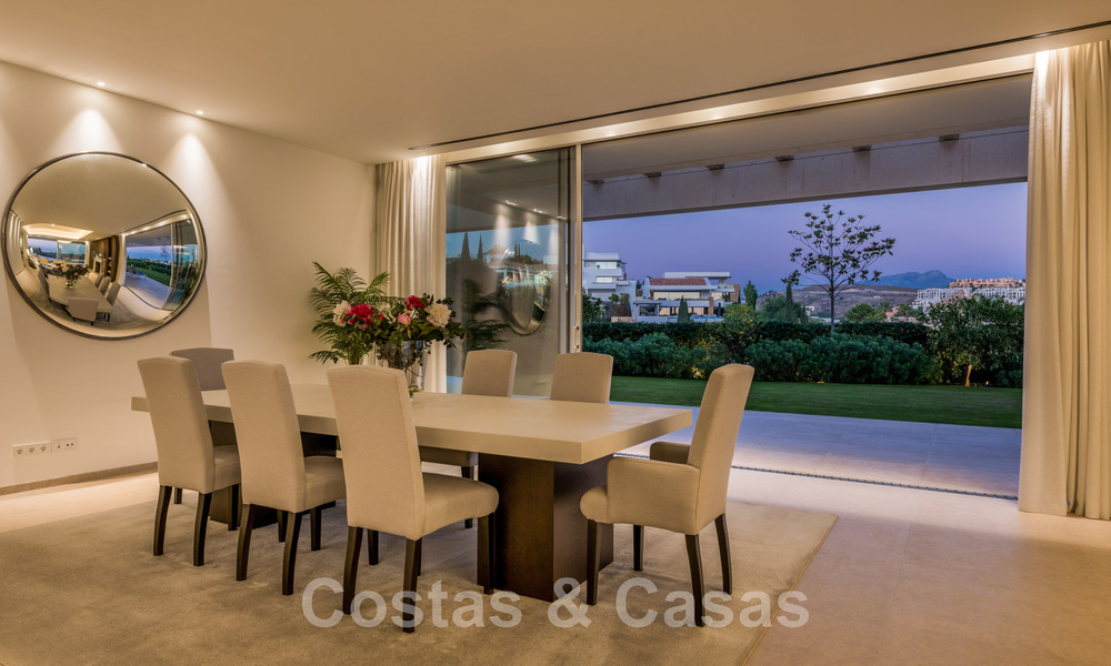Frontline golf luxury villa in an elegant modern style with stunning golf and sea views for sale in Los Flamingos Golf resort in Marbella - Benahavis 48994