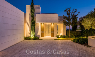 Frontline golf luxury villa in an elegant modern style with stunning golf and sea views for sale in Los Flamingos Golf resort in Marbella - Benahavis 49001 