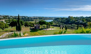 Frontline golf luxury villa in an elegant modern style with stunning golf and sea views for sale in Los Flamingos Golf resort in Marbella - Benahavis 49007 
