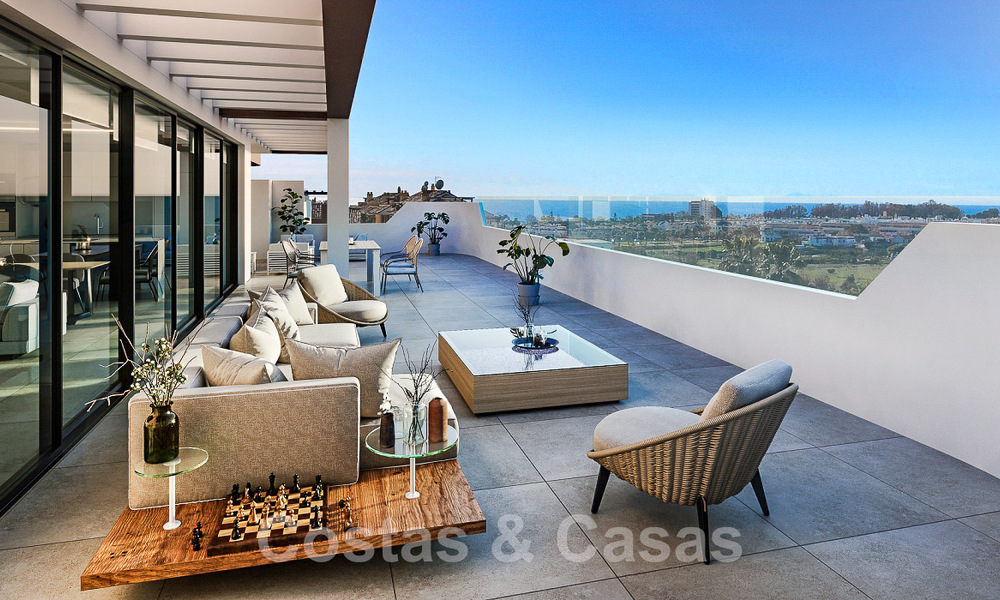 New, luxurious contemporary-style apartments for sale with spacious terrace and panoramic views on the New Golden Mile between Marbella and Estepona 50045