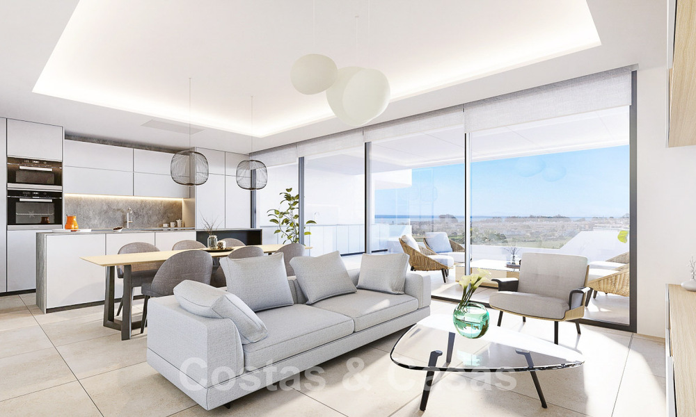 New, luxurious contemporary-style apartments for sale with spacious terrace and panoramic views on the New Golden Mile between Marbella and Estepona 50047