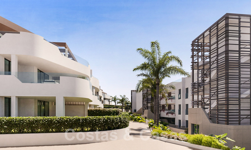 New, luxurious contemporary-style apartments for sale with spacious terrace and panoramic views on the New Golden Mile between Marbella and Estepona 50053